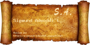 Sigmund Adeodát névjegykártya